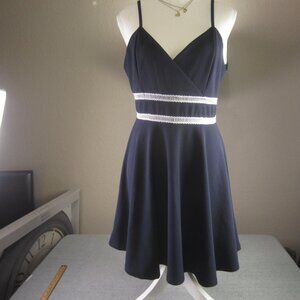 Mi Ami Francesca's Dress‎ Size Large Navy Blue Mini Skater